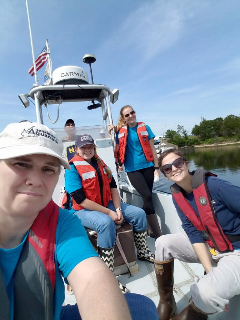 Jenkinson's Aquarium employees enjoying a nice boat ride.