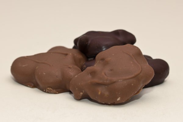 A bunch of chocolate almond turtles.