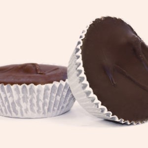 One milk and one dark chocolate peanut butter cups.