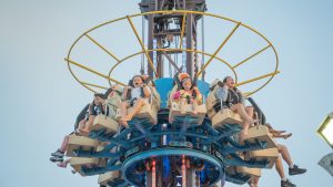 A shot of the Pirate's Plunge, which is a drop tower ride at the Jenkinson's Amusement Park