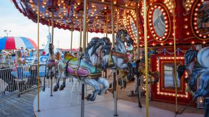 Horses on the Carousel Ride at the Jenkinson's Amusement Park. This is one of the most classic rides on the park!