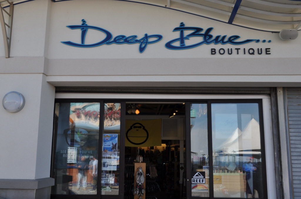 The Deep Blue Boutique on Jenkinson's Boardwalk.