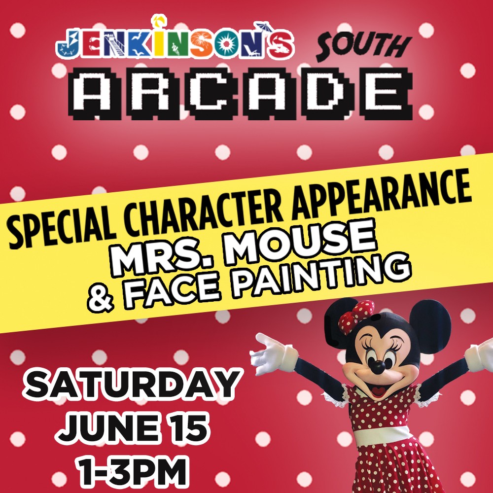 Mrs. Mouse at Jenkinson's South Arcade. Saturday June 15th, 1-3 PM.