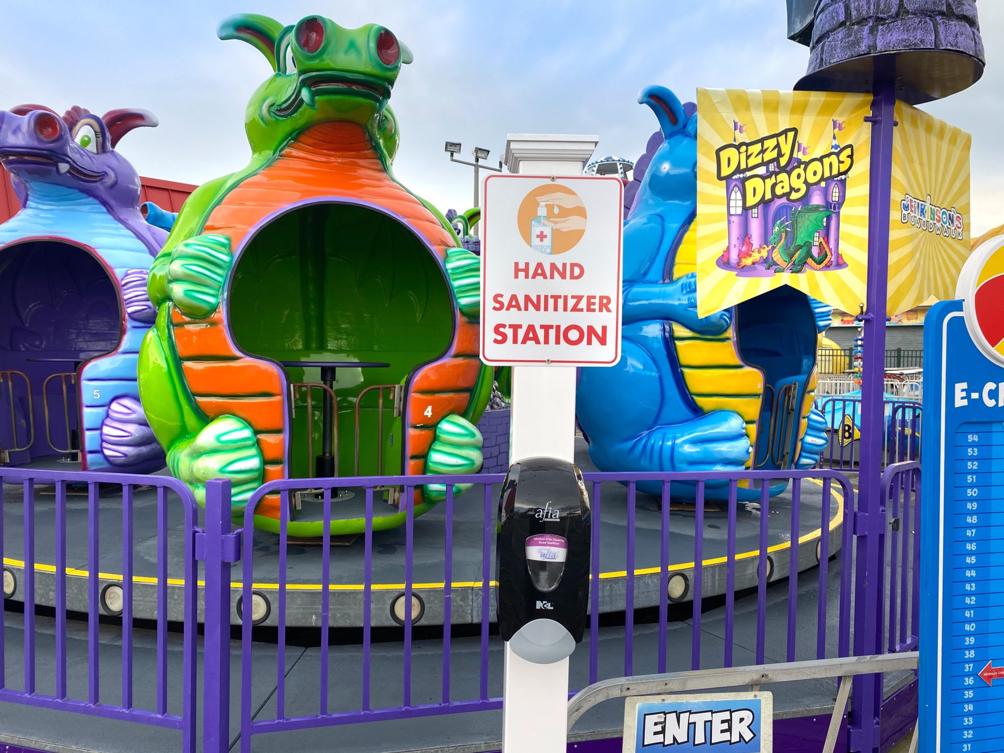 Jenkinson's Boardwalk Dizzy Dragons Ride. They spin around at the riders control. 