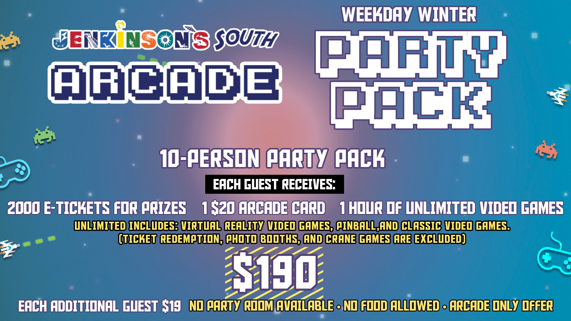 Party Pack for Jenkinson's South Arcade 