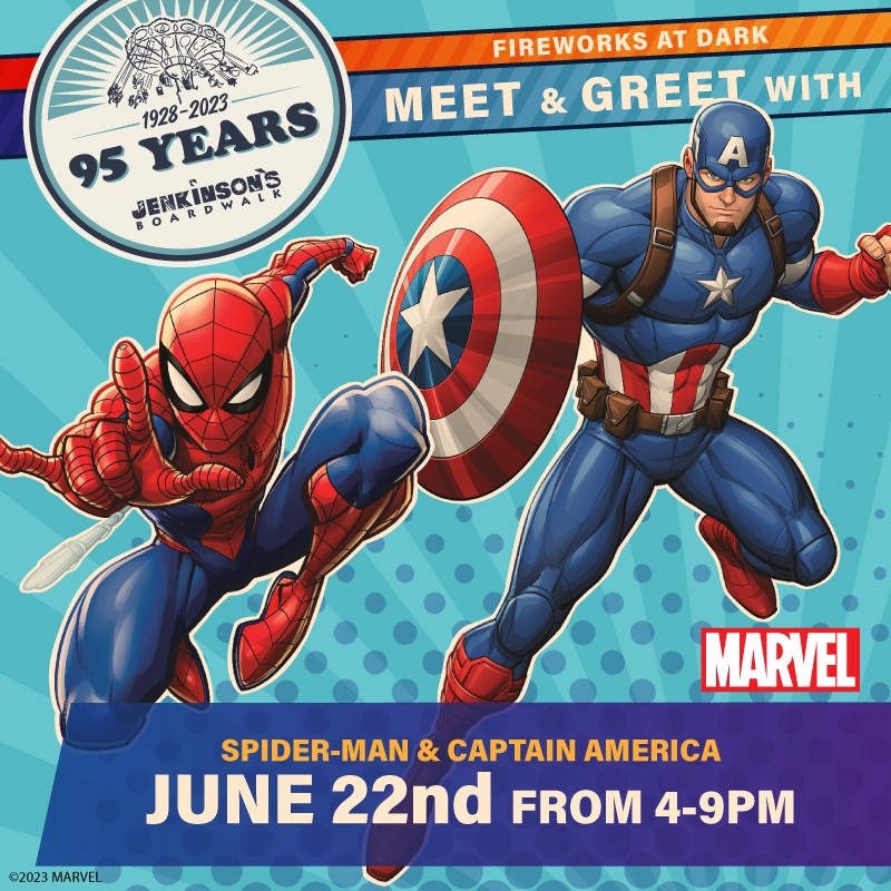 Marvel superhero meet and greet with spider man and captain america on thursday, june 22nd from 4-9pm