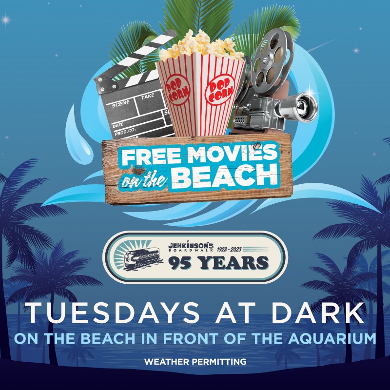 jenkinson's boardwalk movies on the beach tuesdays at dark in front of the aquarium