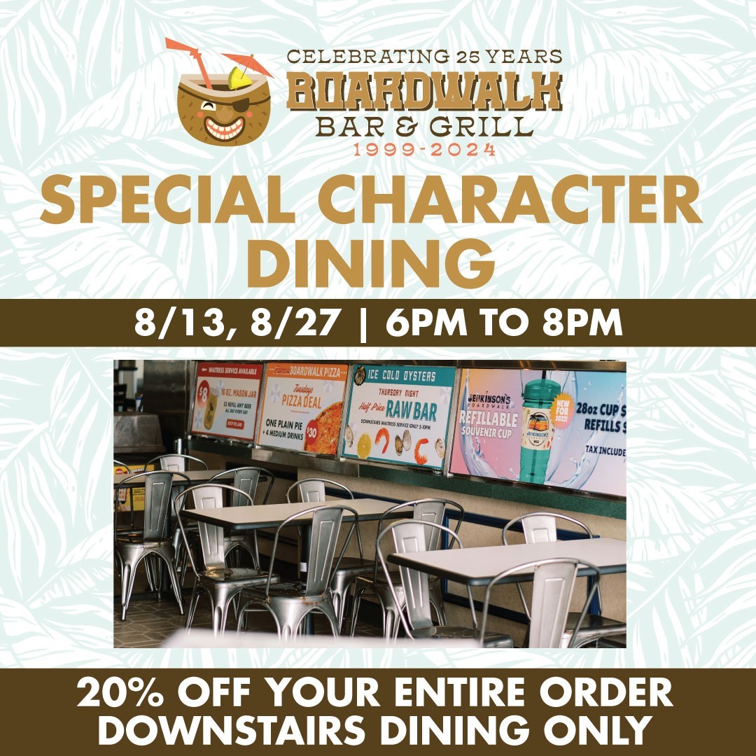 special character dining at the boardwalk bar and grill