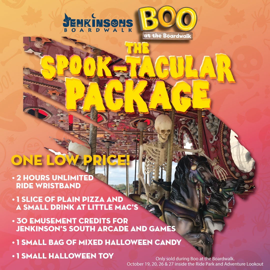 Spook Tacular Package, available for one low price on October 19, 20, 26, and 27