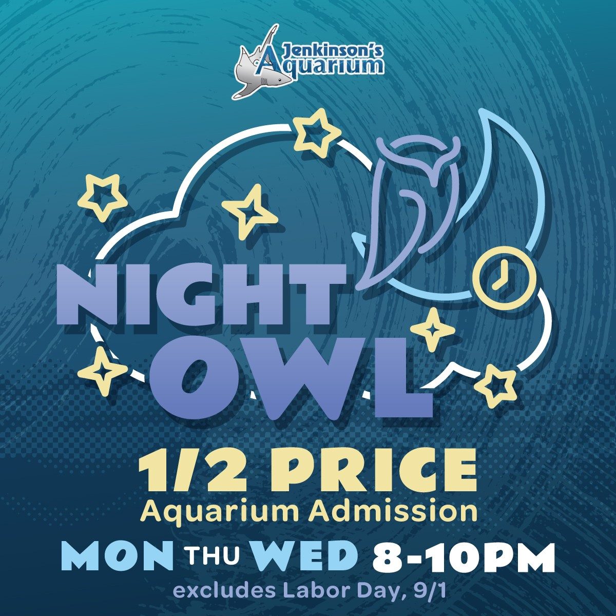 jenkinsonsaquarium_nightowlspecial jenkinson's aquarium's night owl special runs monday through wednesday
