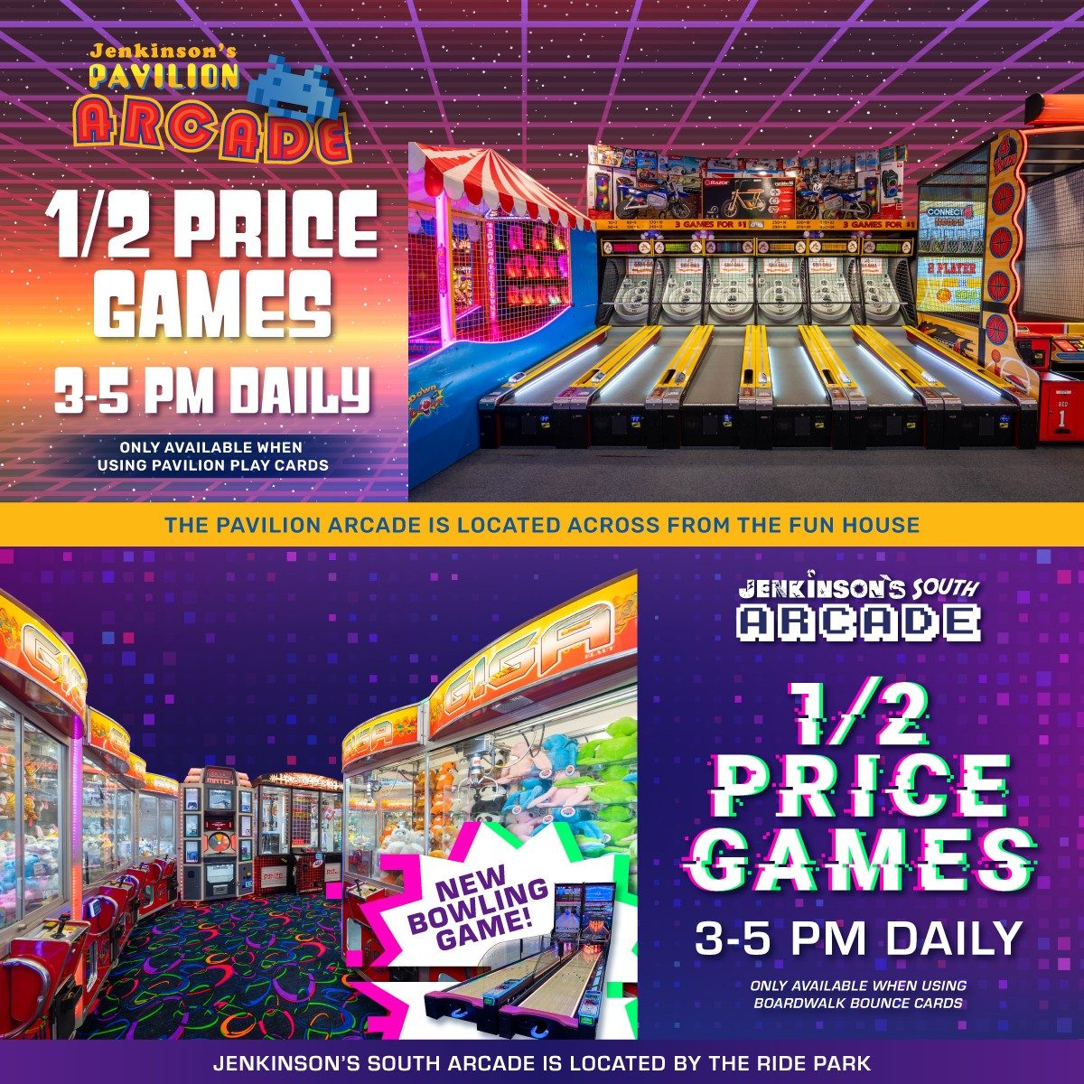 1/2 price arcade special