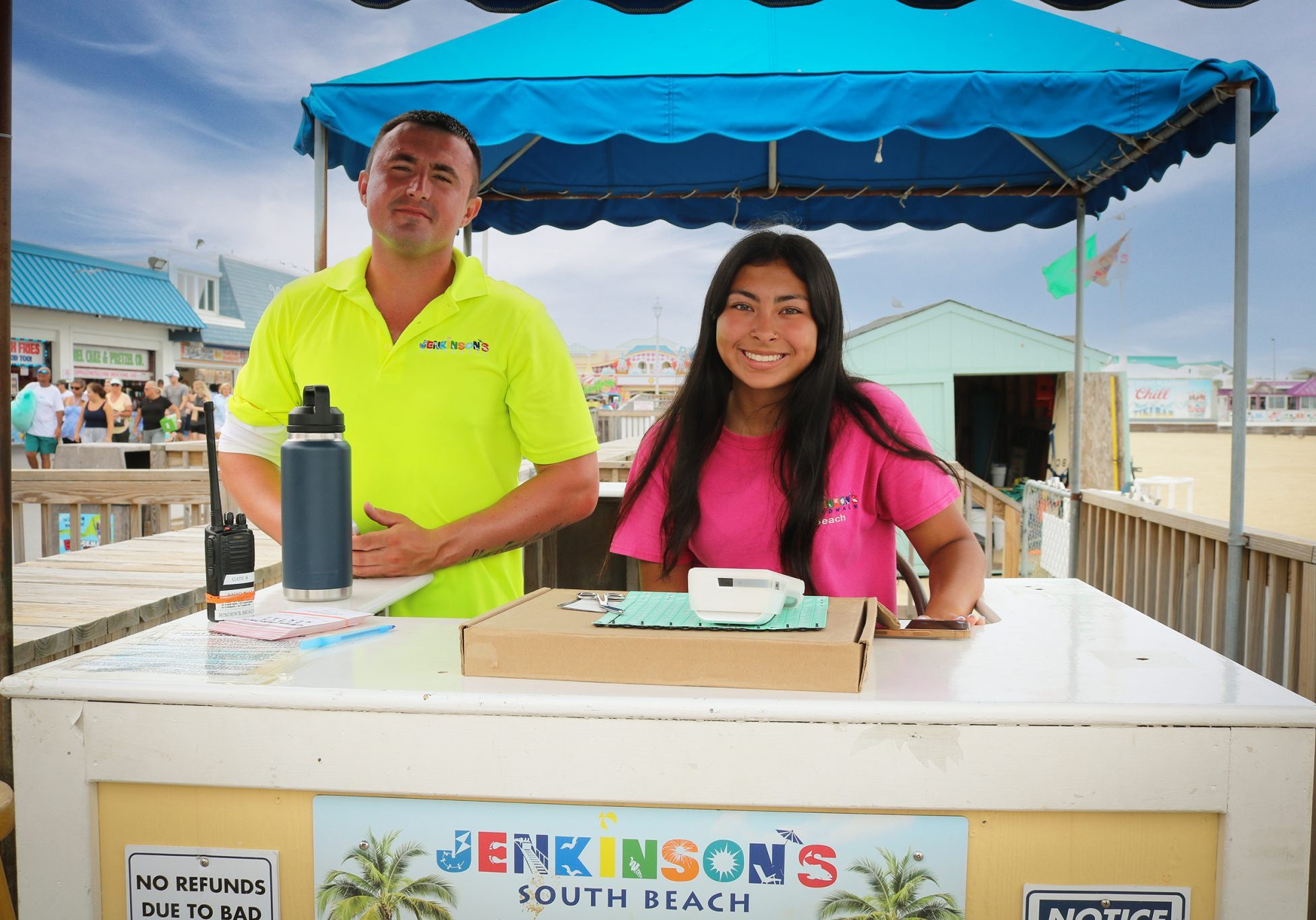 Two jenkinson's boardwalk beach employees