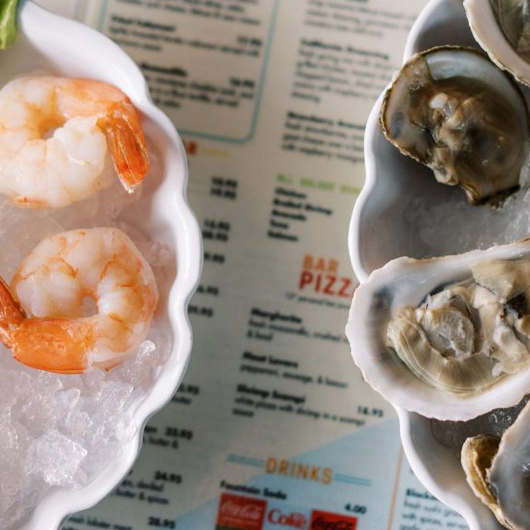 Food - Shrimp cocktail and clams at boardwalk bar and grill