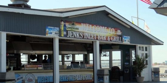 Jenkinson's Inlet Bar and Grill on the beach.