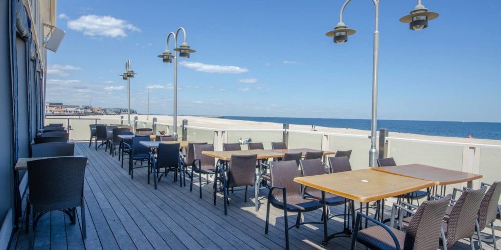 Oceanside seating at The Jenkinson's Pavilion in Point Pleasant Beach,NJ.